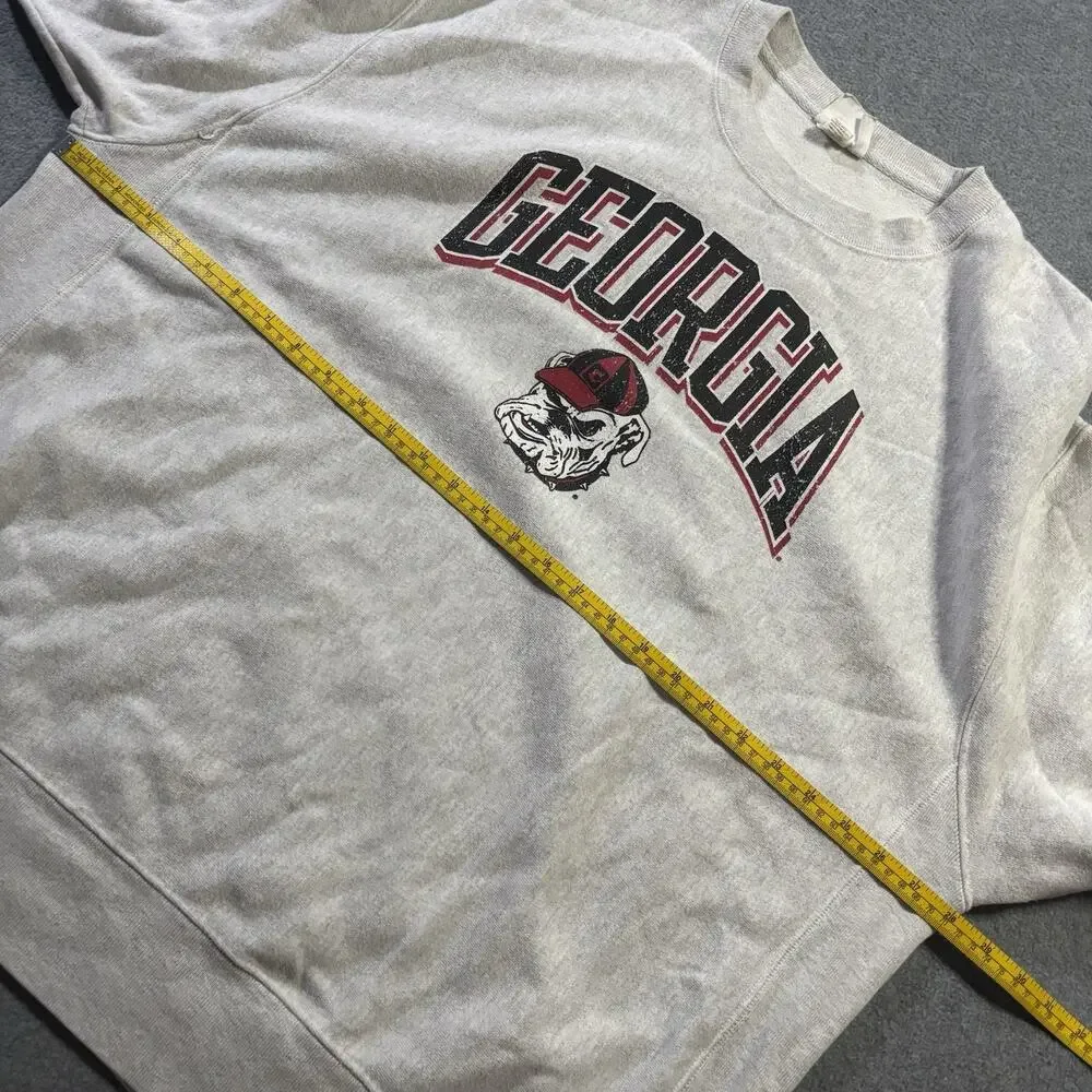 Vintage Champion Reverse Weave Georgia Bulldogs Crewneck Sweatshirt Gray 2XL